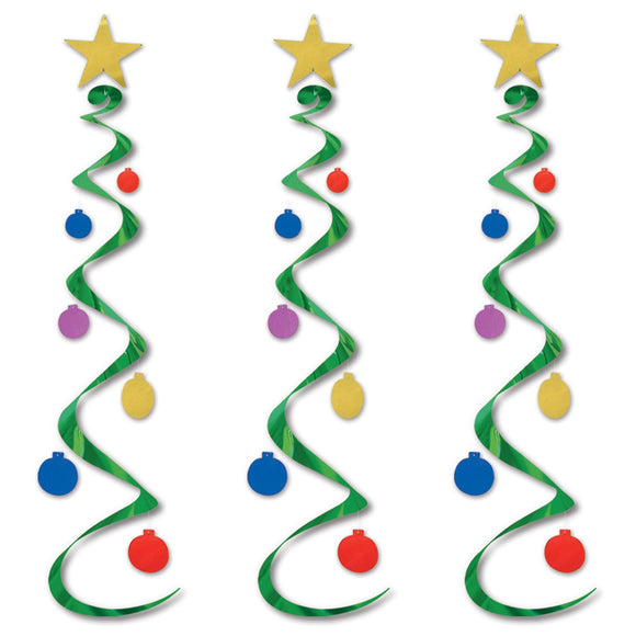Beistle Christmas Tree Whirls (3/pkg) - Party Supply Decoration for Christmas / Winter