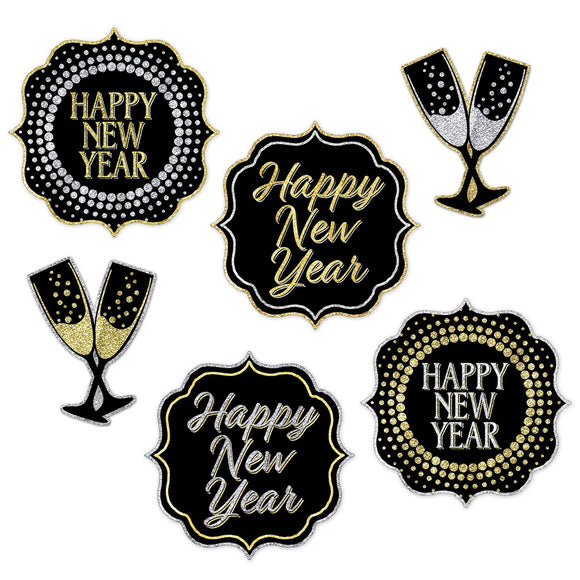 Beistle New Year Cutouts - 6 Pieces  (6/Pkg) Party Supply Decoration : New Years