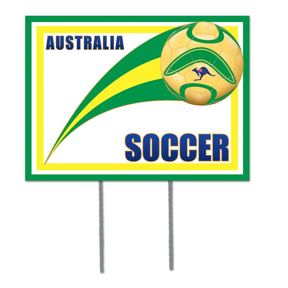 Beistle Australia Soccer Plastic Yard Sign 110.5 in  x 150.5 in   Party Supply Decoration : Soccer