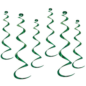Beistle Twirly Whirly - Green (6/pkg) - Party Supply Decoration for General Occasion