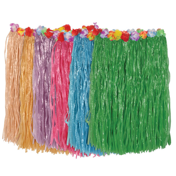 Beistle Assorted Adult Artificial Grass Hula Skirt (One Skirt Per Package) - Party Supply Decoration for Luau