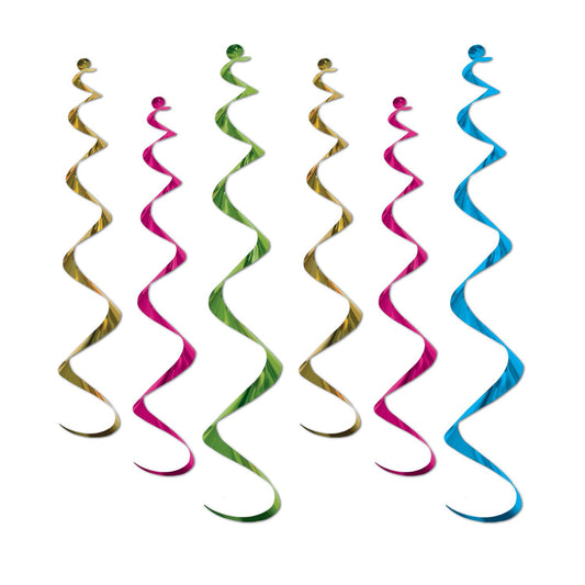 Beistle Neon Twirly Whirlys (6/pkg) - Party Supply Decoration for General Occasion