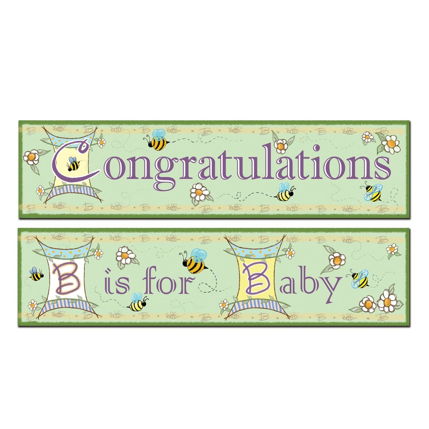 Beistle B Is For Baby Banners 15 in  x 5' (2/Pkg) Party Supply Decoration : Baby Shower