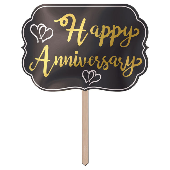 Beistle Foil Happy Anniversary Yard Sign 10 in  x 140.5 in   Party Supply Decoration : Anniversary