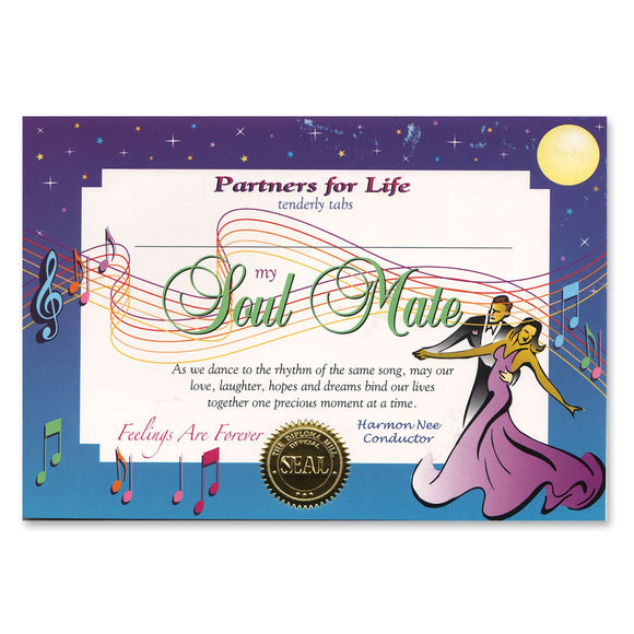 Beistle Soul Mate Award Certificates - Party Supply Decoration for Valentines