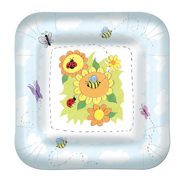 Beistle Garden Plates - Party Supply Decoration for Baby Shower