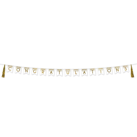 Beistle Congratulations Tassel Streamer 13 in  x 13' (1/Pkg) Party Supply Decoration : General Occasion