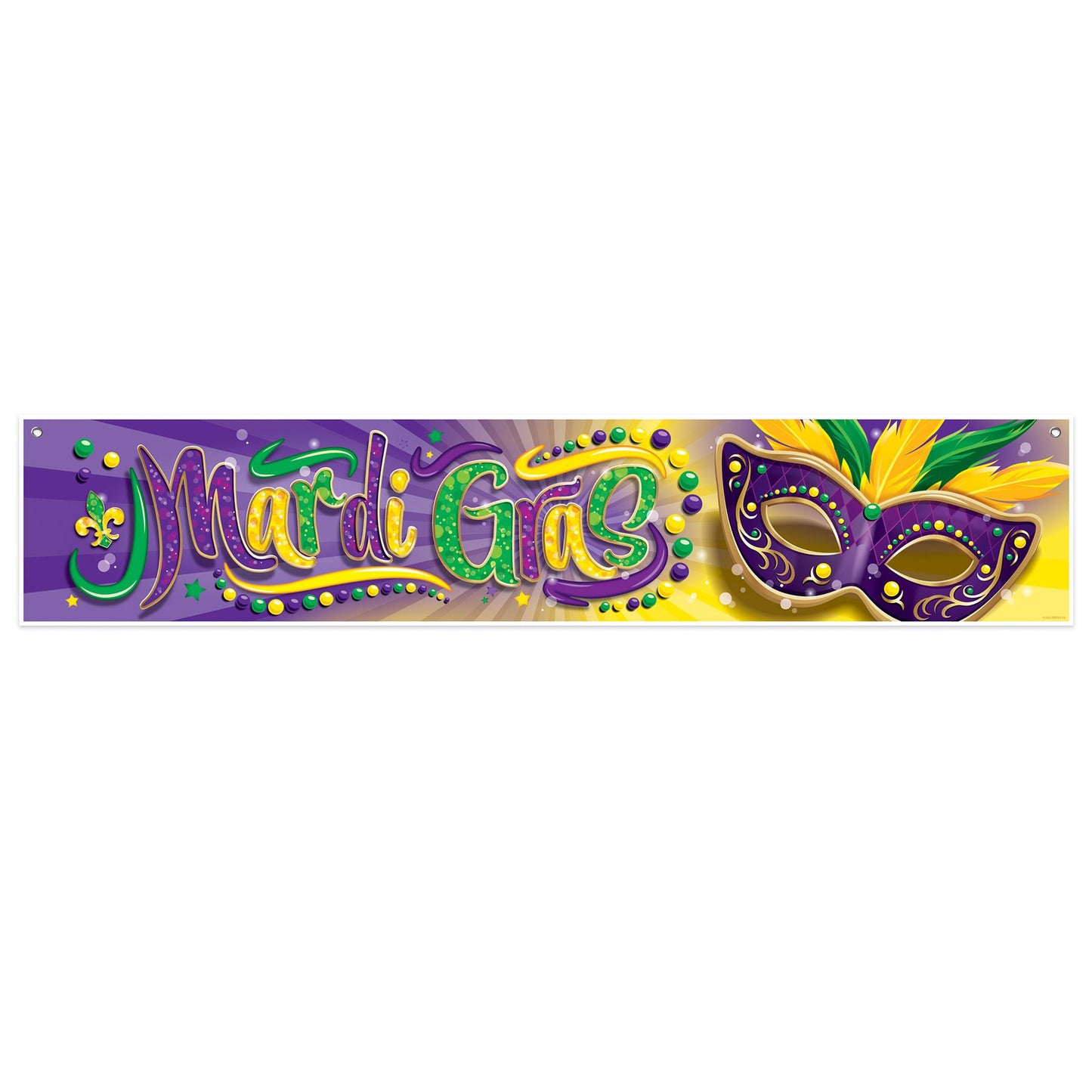 Beistle Mardi Gras Banner 12 in  x 5' (1/Pkg) Party Supply Decoration : Mardi Gras