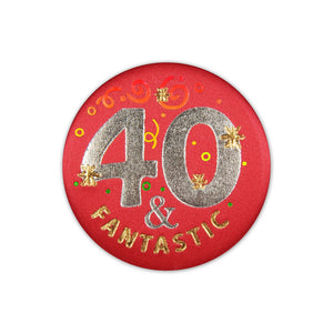 Beistle 40 And Fantastic Satin Button - Party Supply Decoration for Birthday