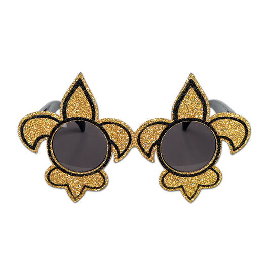 Beistle Black and Gold Fleur De Lis Fanci-Frames - Party Supply Decoration for Mardi Gras