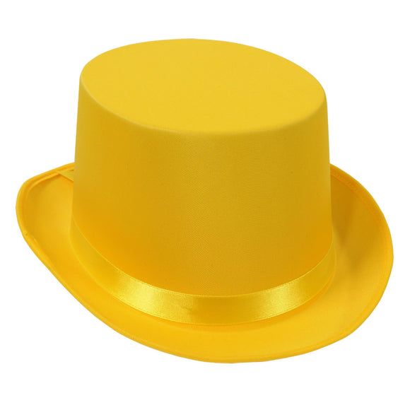 Beistle Yellow Satin Deluxe Top Hat   Party Supply Decoration : General Occasion