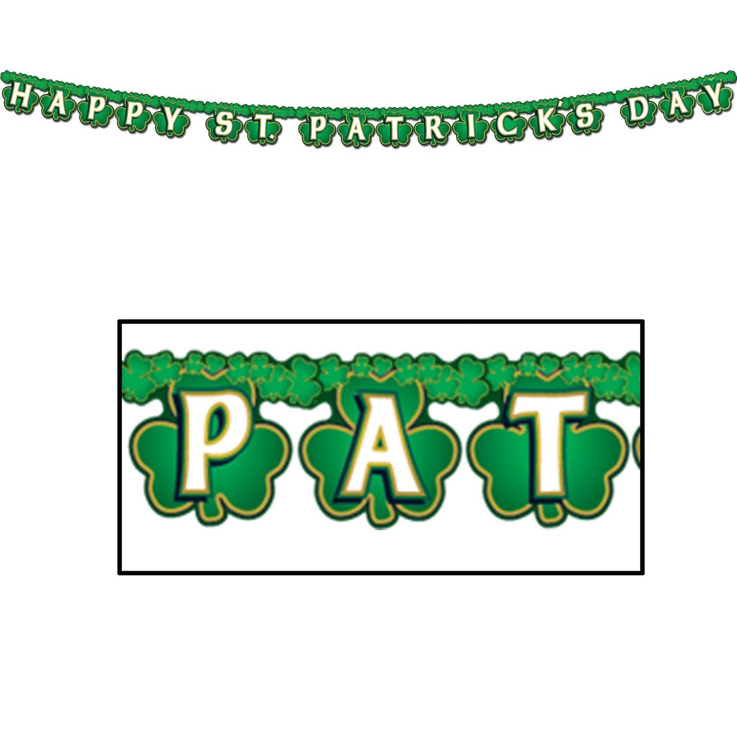 Beistle Shamrock Happy St. Patrick's Day Streamer 40.25 in  x 6' 9 in  (1/Pkg) Party Supply Decoration : St. Patricks