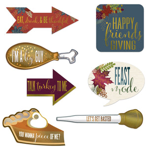 Beistle Foil Friendsgiving Photo Fun Signs 7 in -13 in  (7/Pkg) Party Supply Decoration : Thanksgiving/Fall