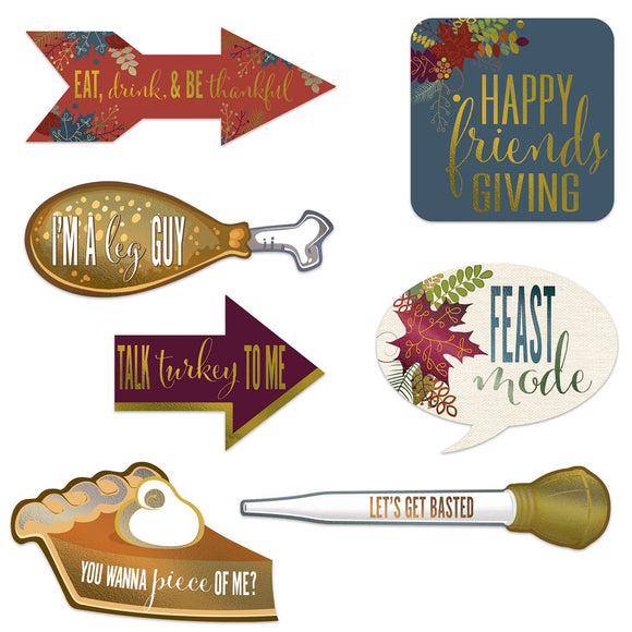 Beistle Foil Friendsgiving Photo Fun Signs 7 in -13 in  (7/Pkg) Party Supply Decoration : Thanksgiving/Fall