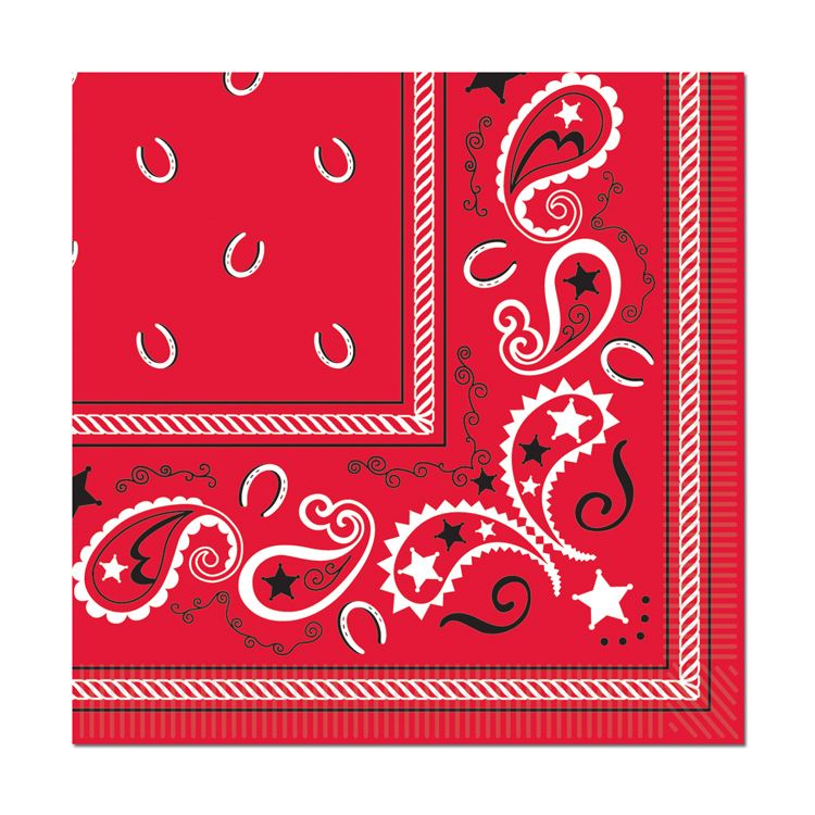 Beistle Bandana Beverage Napkins (16/pkg) - Party Supply Decoration for Western