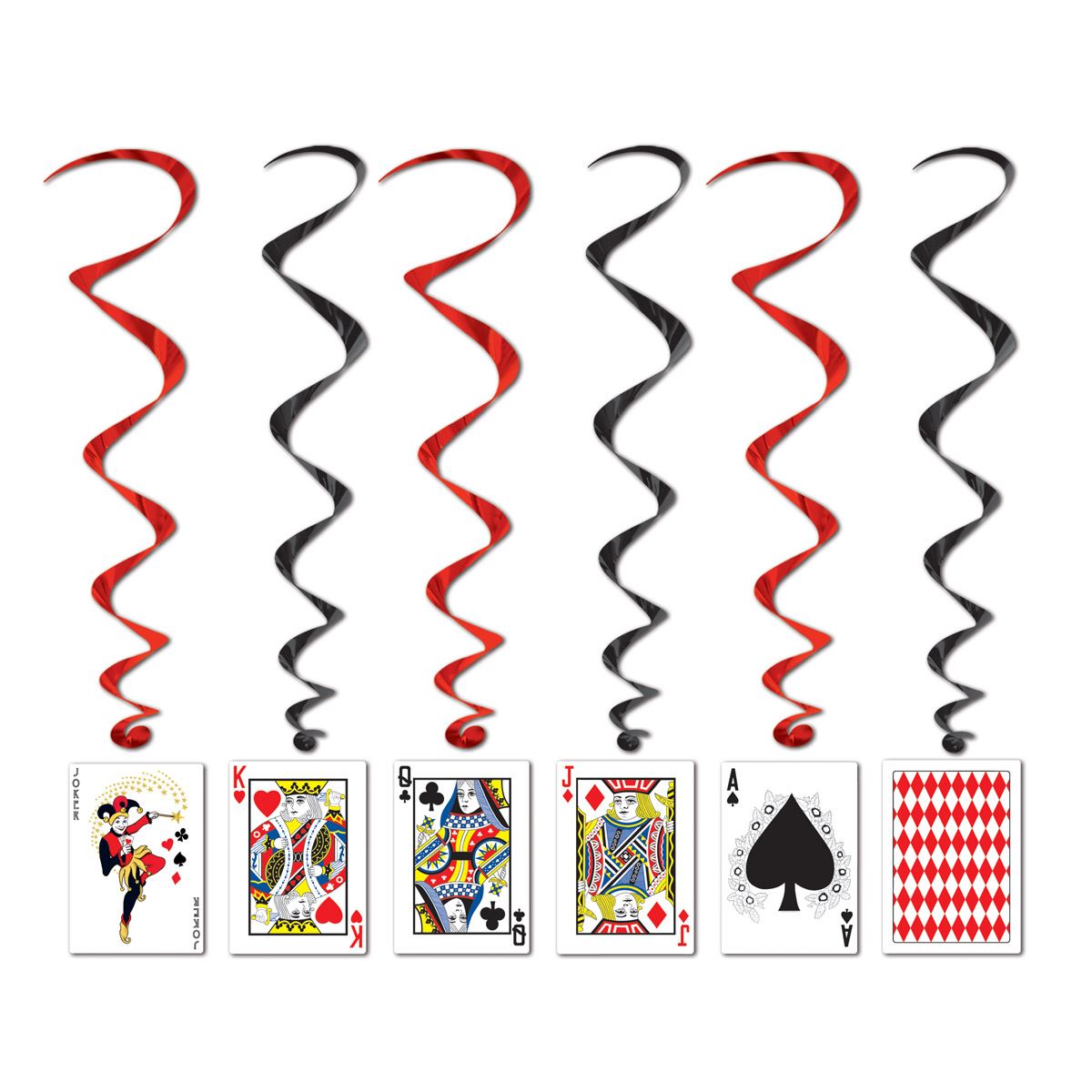 Beistle Playing Card Whirls (5/pkg) - Party Supply Decoration for Casino