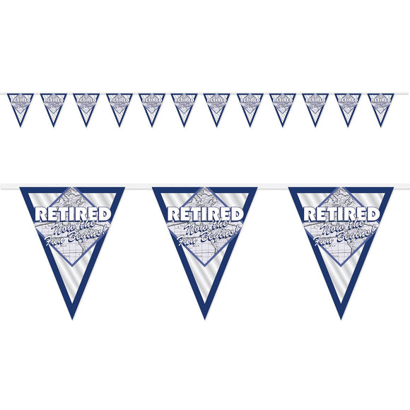 Beistle Retired Now The Fun Begins! Pennant Bnr - Party Supply Decoration for Retirement
