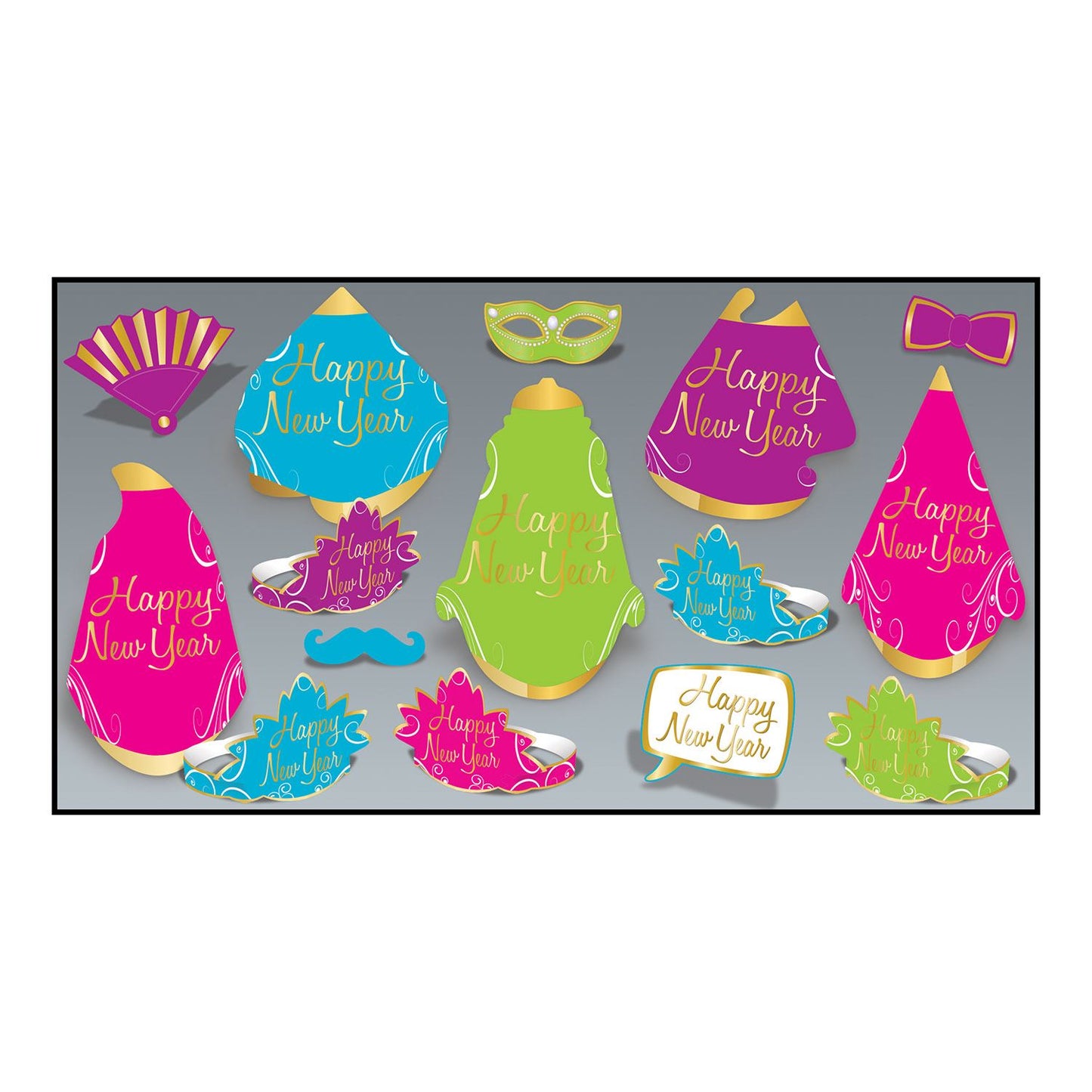 Beistle Simply Paper New Year Asst for 10 - Party Supply Decoration for New Years