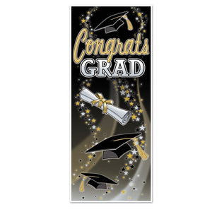 Beistle Congrats Grad Door Cover - Party Supply Decoration for Graduation