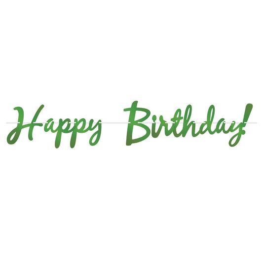 Beistle Foil Happy Birthday Streamer - Green 9 in  x 5' (1/Pkg) Party Supply Decoration : Birthday
