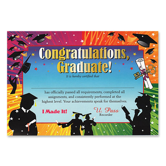 Beistle Congratulations Graduate Certificate - Party Supply Decoration for Graduation