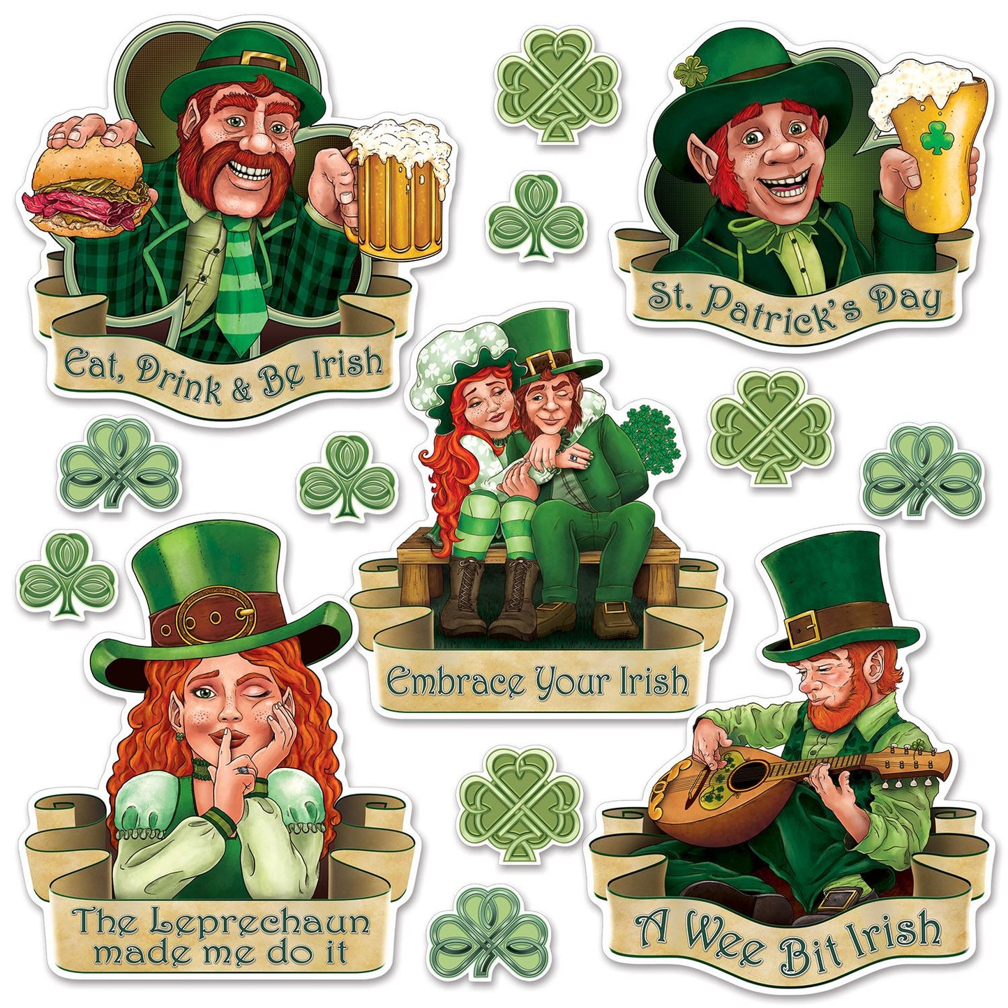 Beistle St Patrick's Day Cutouts   (14/Pkg) Party Supply Decoration : St. Patricks