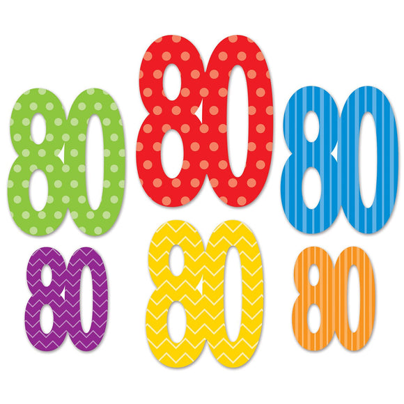 Beistle 80 Cutouts Asstd (6/Pkg) Party Supply Decoration : Birthday-Age Specific