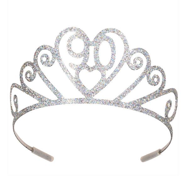 Beistle Glittered Metal 90 Tiara - Party Supply Decoration for Birthday