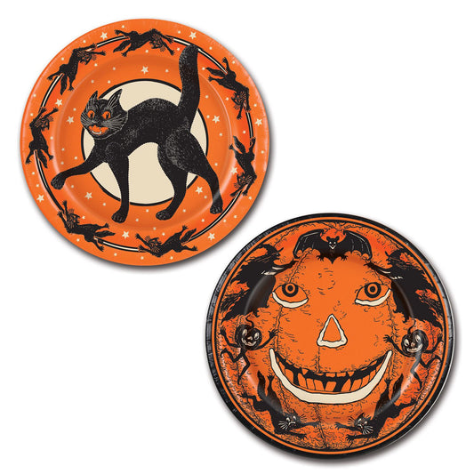 Beistle Vintage Halloween Plates (8/Pkg) - Party Supply Decoration for Halloween-Vintage