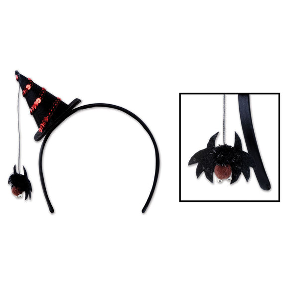 Beistle Spider Witch Hat Headband  (1/Card) Party Supply Decoration : Halloween