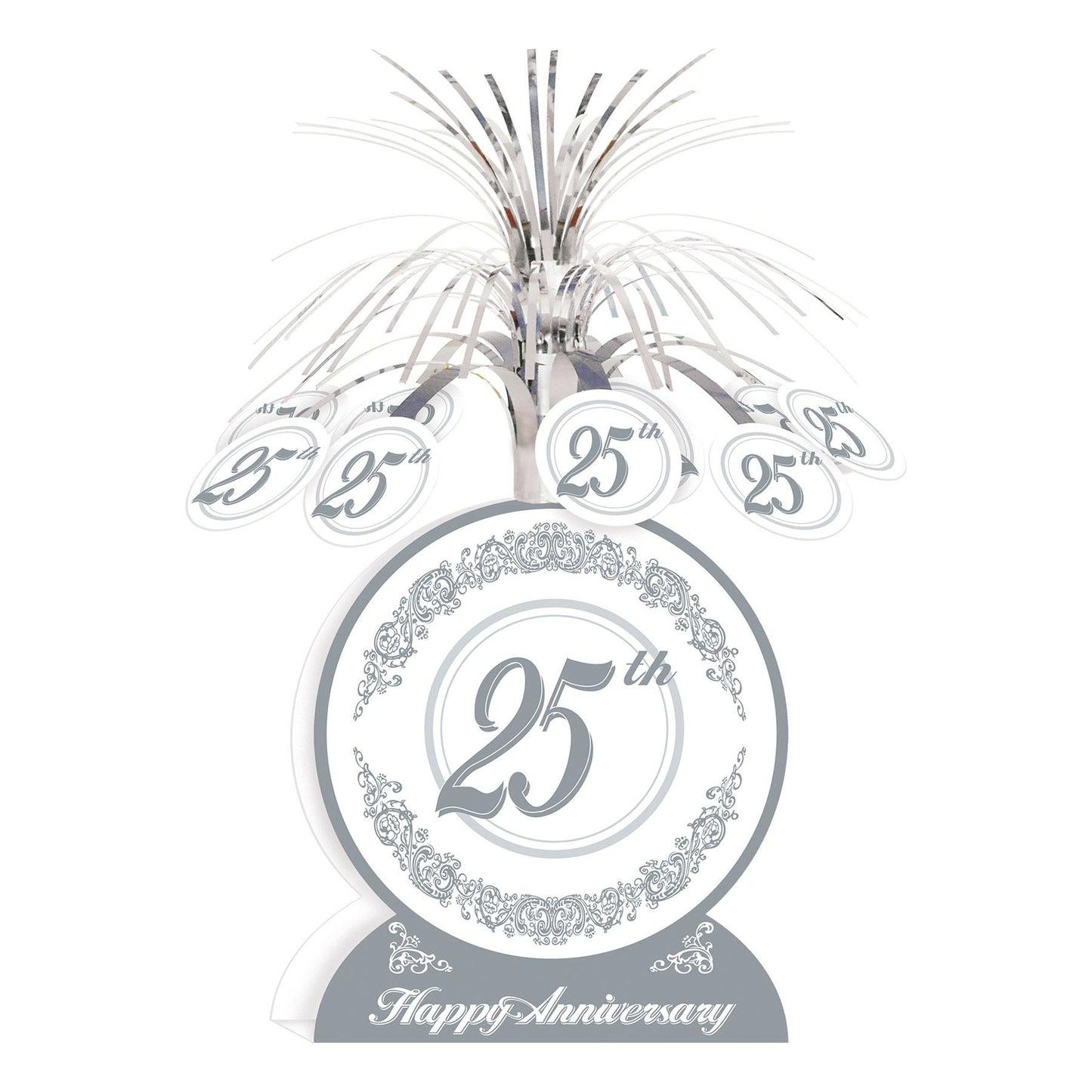 Beistle 25th Anniversary Centerpiece 13 in  (1/Pkg) Party Supply Decoration : Anniversary