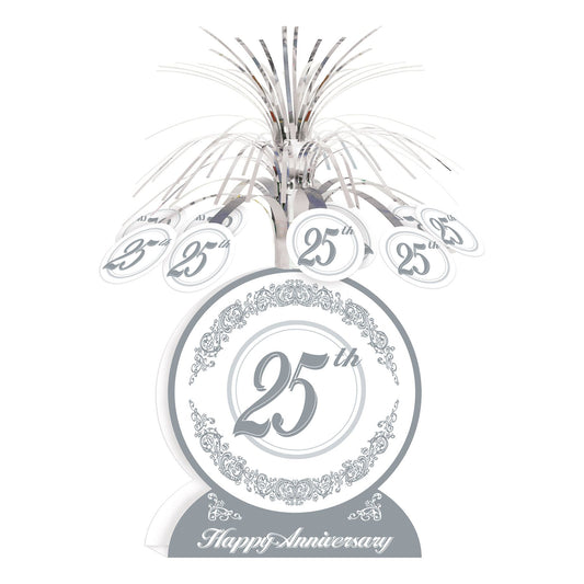 Beistle 25th Anniversary Centerpiece 13 in  (1/Pkg) Party Supply Decoration : Anniversary