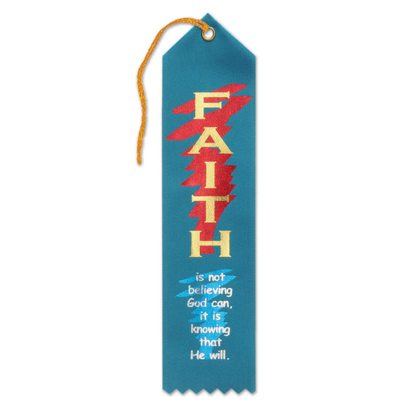 Beistle Faith Is Knowing That He Will Ribbon 2 in  x 8 in   Party Supply Decoration : Religious