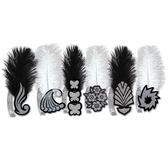 Beistle Black and White Roaring 20's Tiaras (sold 50 per box) - Party Supply Decoration for New Years
