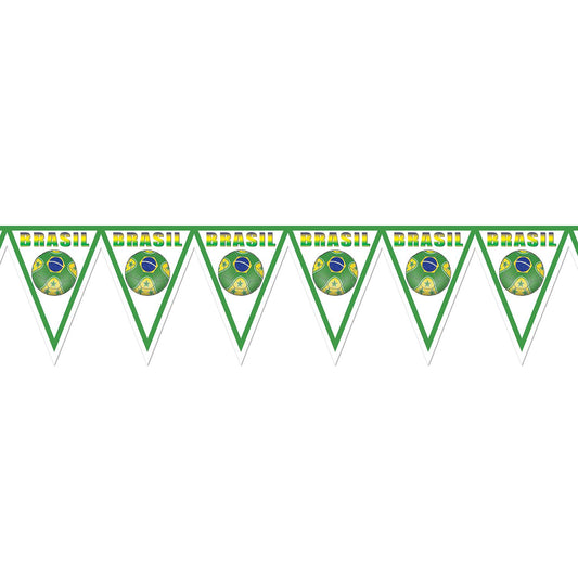 Beistle Brasil Soccer Pennant Banner 11 in  x 7' 4 in  (1/Pkg) Party Supply Decoration : Soccer