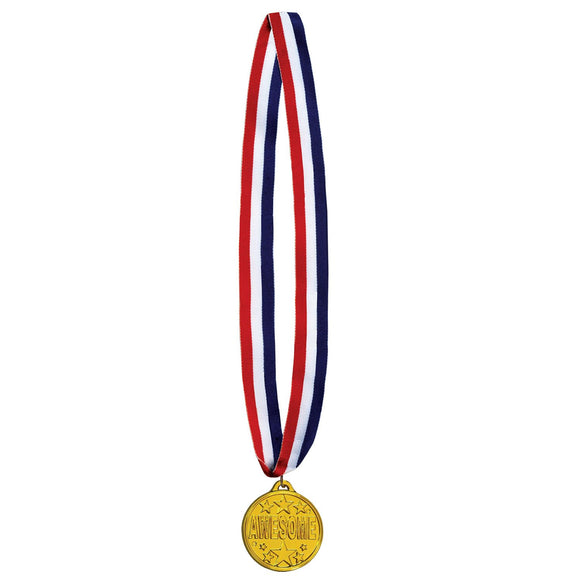 Beistle Awesome Medal w/Ribbon - Party Supply Decoration for Sports