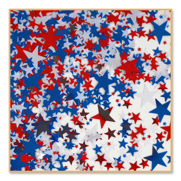 Beistle Red, White, and Blue Stars Confetti - Party Supply Decoration for Patriotic