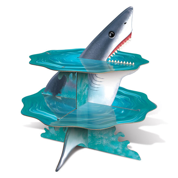 Beistle Shark Cupcake Stand - Party Supply Decoration for Shark