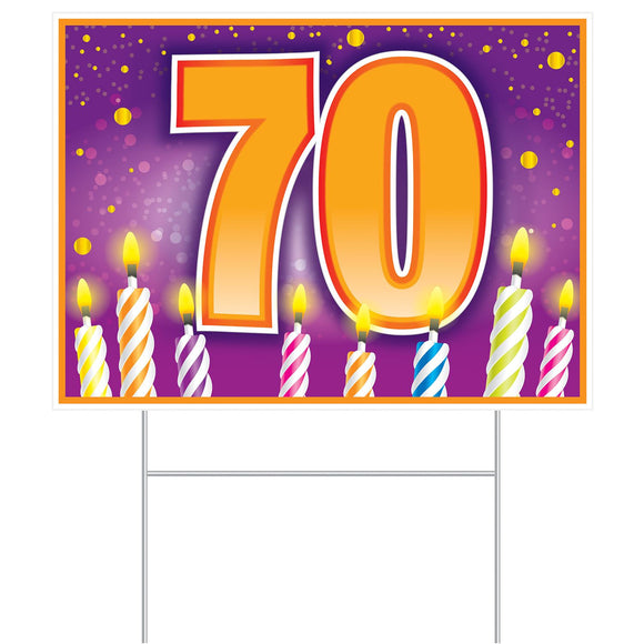 Beistle All Weather  in 70 in  Birthday Yard Sign 110.5 in  x 150.5 in  (1/Pkg) Party Supply Decoration : Birthday-Age Specific