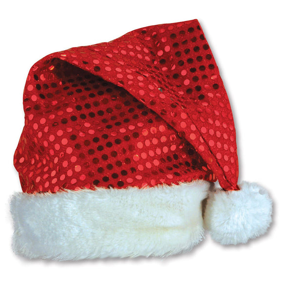 Beistle Red Sequin Santa Hat  (1/Card) Party Supply Decoration : Christmas/Winter