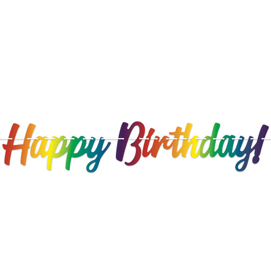 Beistle Happy Birthday Streamer 80.5 in  x 4' (1/Pkg) Party Supply Decoration : Birthday