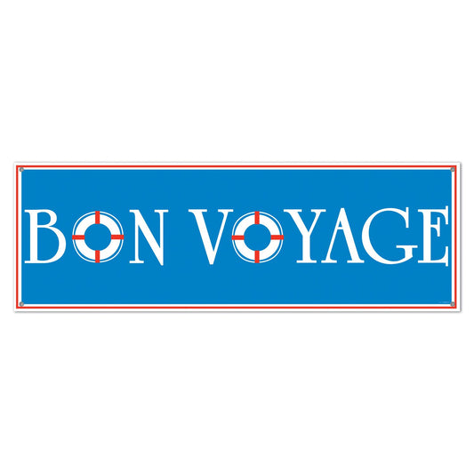 Beistle Bon Voyage Sign Banner 5' x 21 in  (1/Pkg) Party Supply Decoration : Nautical