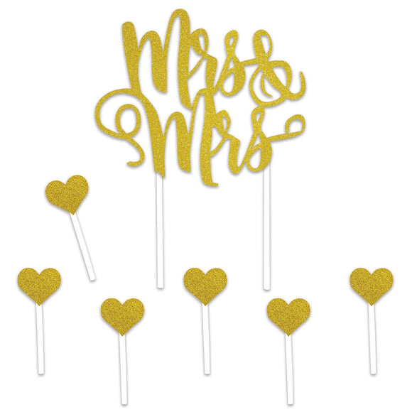 Beistle Mrs and Mrs Cake Topper - Party Supply Decoration for Wedding