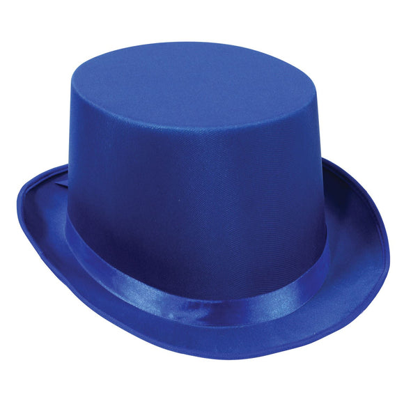 Beistle Blue Satin Deluxe Top Hat   Party Supply Decoration : General Occasion