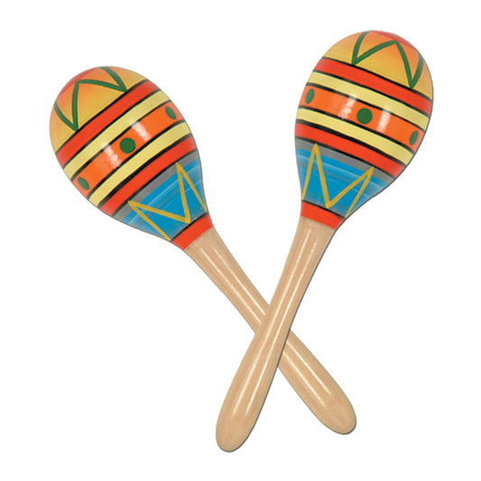 Beistle Fiesta Fun Party Maracas (2/Pkg) - Party Supply Decoration for Fiesta / Cinco de Mayo