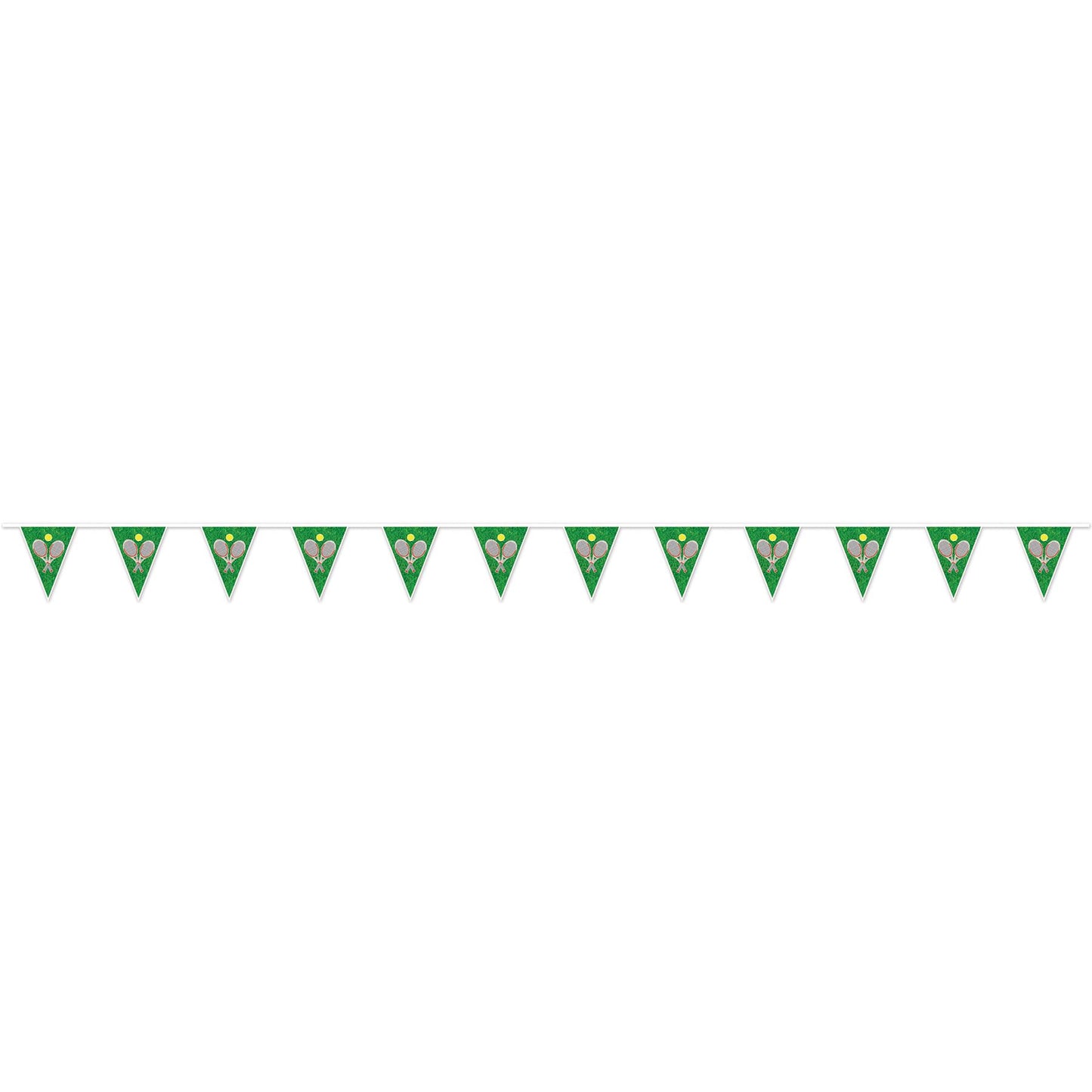 Beistle Tennis Pennant Banner 9 in  x 10' 9 in  (1/Pkg) Party Supply Decoration : Tennis