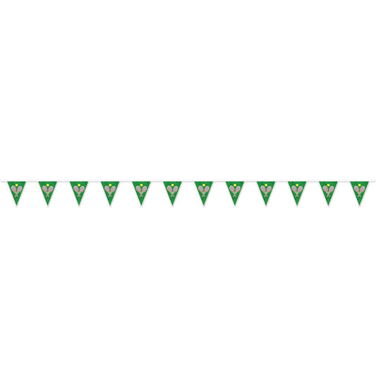 Beistle Tennis Pennant Banner 9 in  x 10' 9 in  (1/Pkg) Party Supply Decoration : Tennis