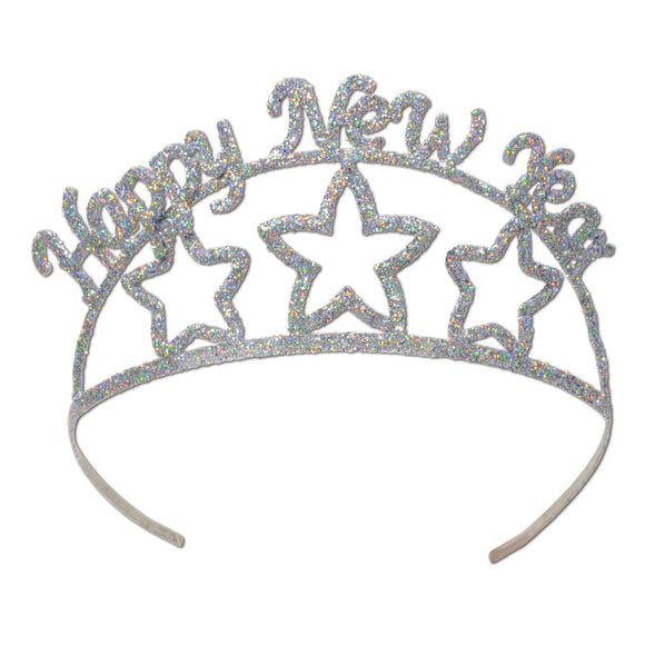 Beistle Glittered Happy New Year Tiara - Party Supply Decoration for New Years