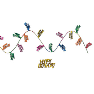 Beistle Gleam N Flex Happy Birthday Garland - Party Supply Decoration for Birthday