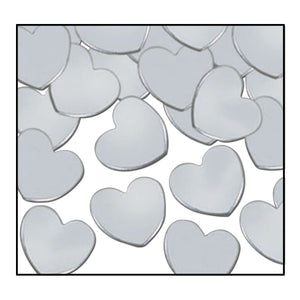 Beistle Silver Fanci-Fetti Hearts - Party Supply Decoration for General Occasion